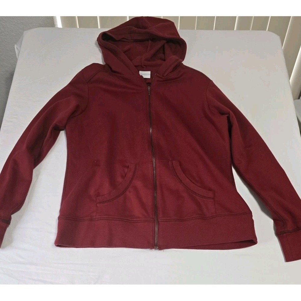 Columbia Women's Large Full-Zip Hoodie Dark‎ Red